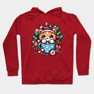 Winter Whiskers: Cozy Kitten Hot Cocoa Hoodie